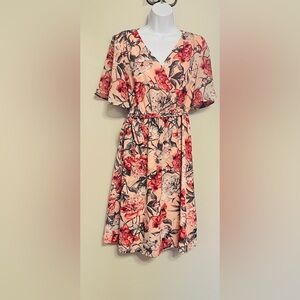 LOFT Floral wrap dress, size XSmall